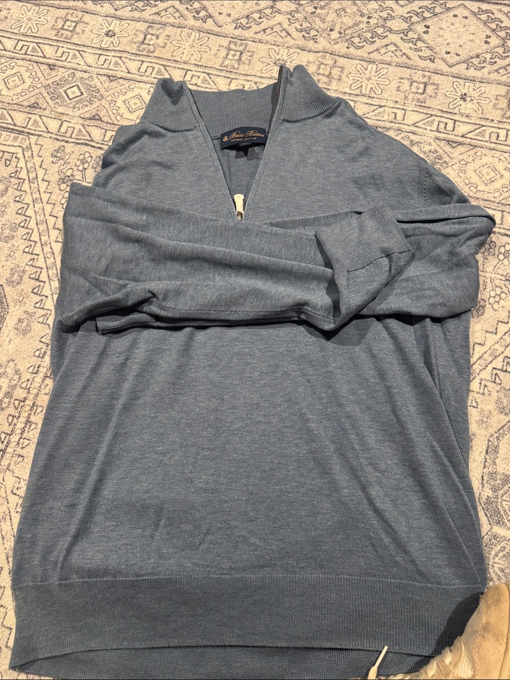 Brooks Brothers Men's Half-Zip Sweater in Steel Blue